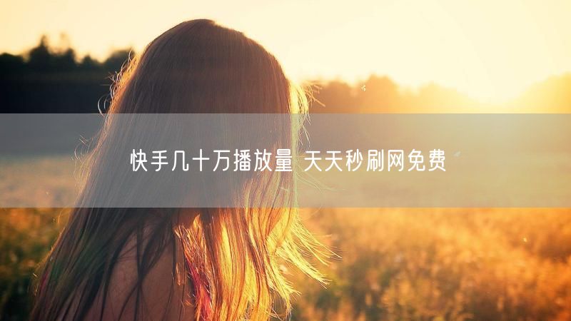 快手几十万播放量 天天秒刷网免费
