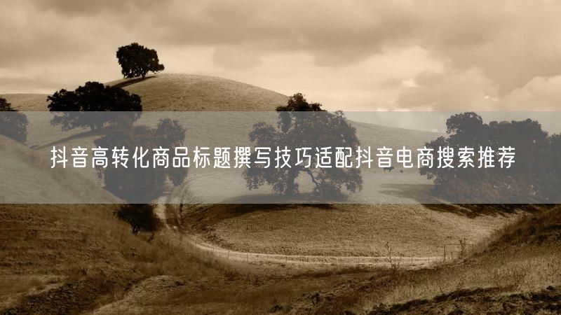 抖音高转化商品标题撰写技巧适配抖音电商搜索推荐